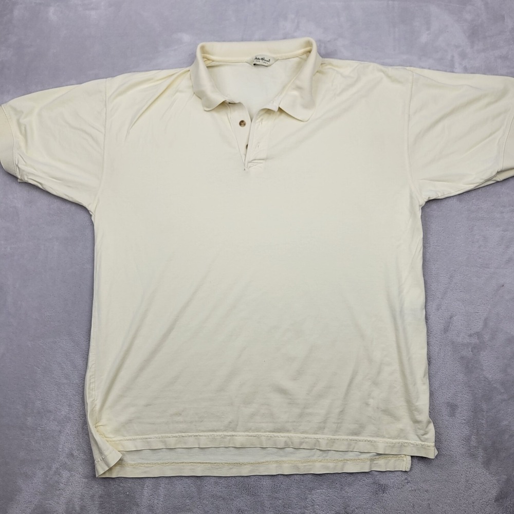 Eddie Bauer Shirt Men XL Off White Performance Golf Tour Club Open Vintage Adult